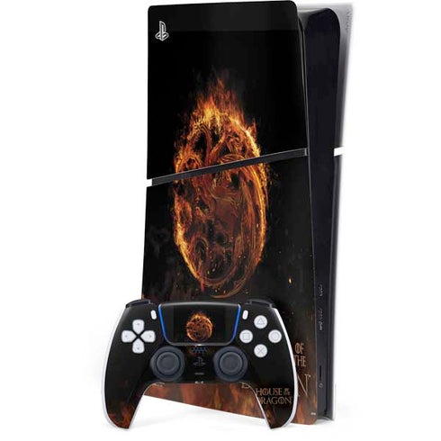 HBO House of the Dragon Flaming Tararyen Sigil PS5 Slim Digital Edition Bundle Skin