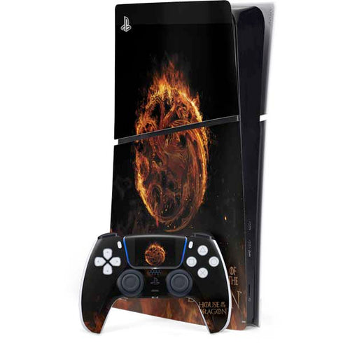 HBO House of the Dragon Flaming Tararyen Sigil PS5 Slim Digital Edition Console Skin