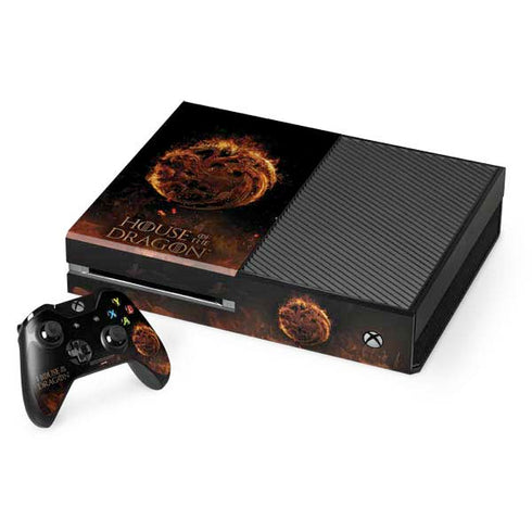 HBO House of the Dragon Flaming Tararyen Sigil Xbox One Console and Controller Bundle Skin