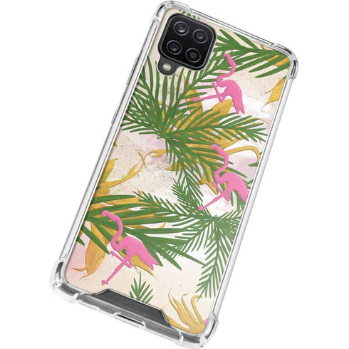 Flamingo Pattern Galaxy A12 Clear Case