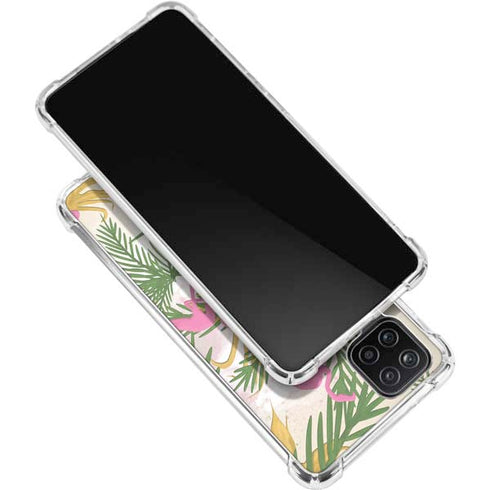 Flamingo Pattern Galaxy A12 Clear Case