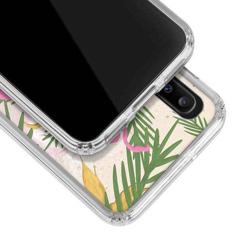 Flamingo Pattern Galaxy A30 Clear Case