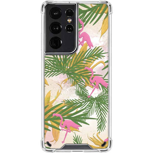 Flamingo Pattern Galaxy S21 Ultra 5G Clear Case