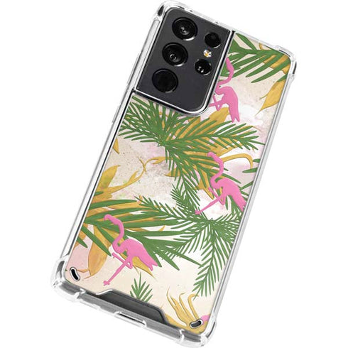 Flamingo Pattern Galaxy S21 Ultra 5G Clear Case