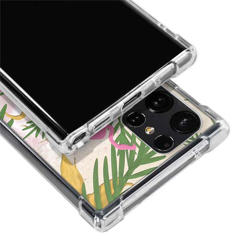 Flamingo Pattern Galaxy S22 Ultra Clear Case