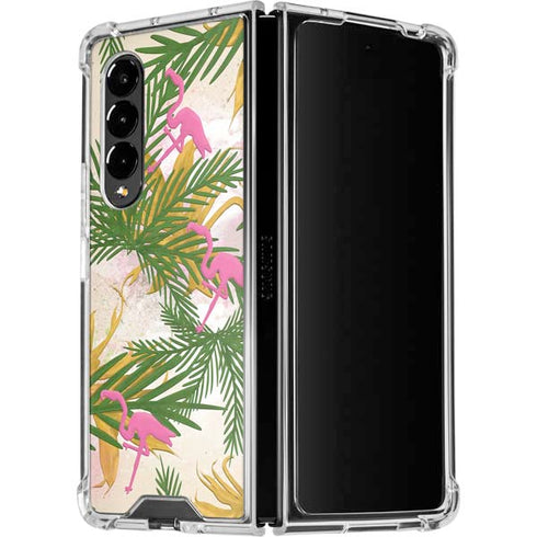 Flamingo Pattern Galaxy Z Fold4 5G Clear Case