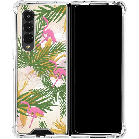 Flamingo Pattern Galaxy Z Fold4 5G Clear Case