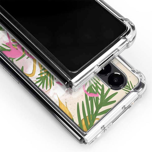 Flamingo Pattern Galaxy Z Fold4 5G Clear Case