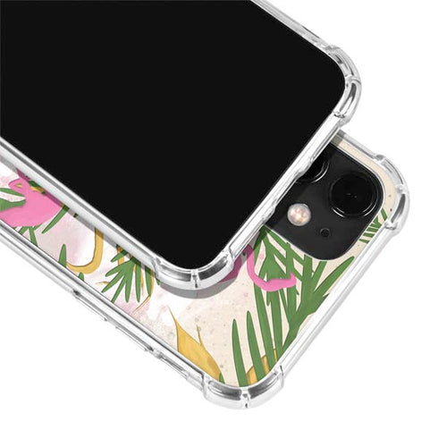 Flamingo Pattern iPhone 12 Clear Case