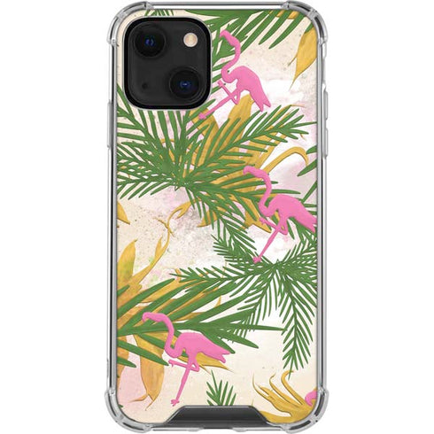 Flamingo Pattern iPhone 13 Mini Clear Case