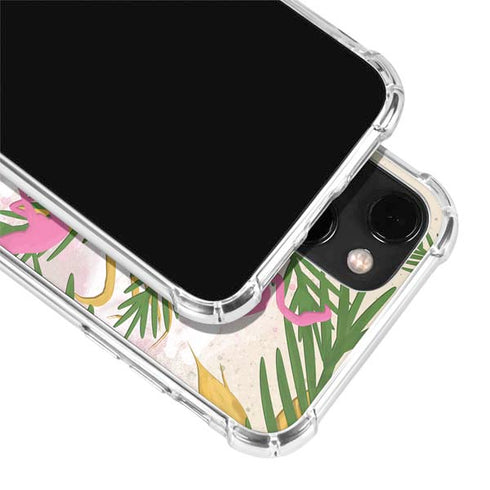 Flamingo Pattern iPhone 14 Plus Clear Case