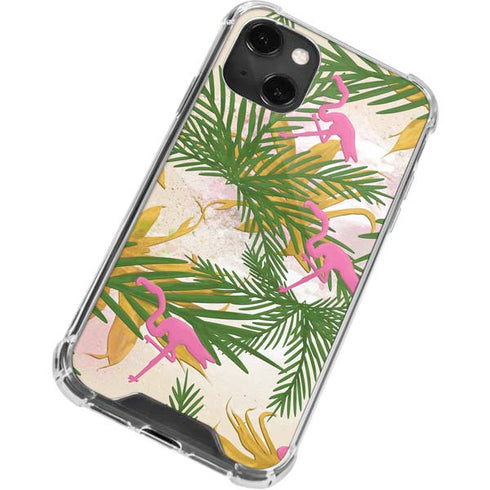 Flamingo Pattern iPhone 14 Plus Clear Case