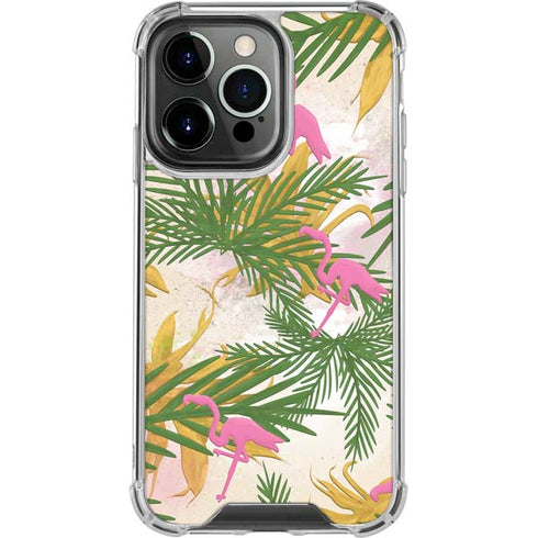 Flamingo Pattern iPhone 14 Pro Clear Case
