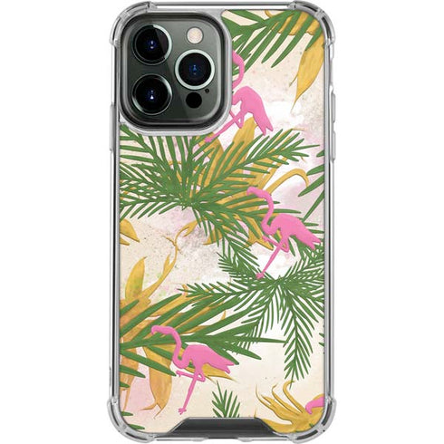 Flamingo Pattern iPhone 15 Pro Max Clear Case