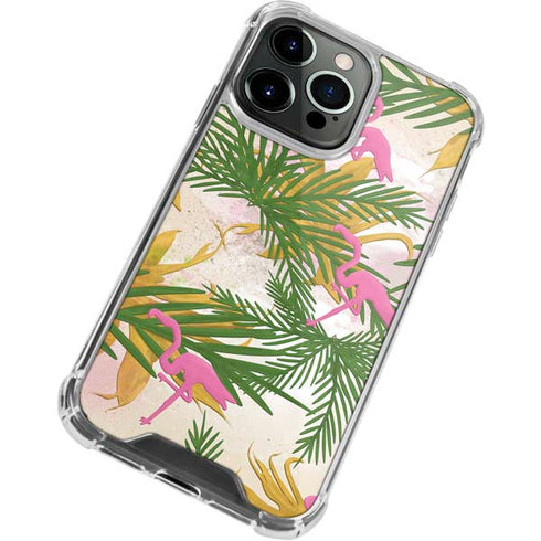 Flamingo Pattern iPhone 15 Pro Max Clear Case