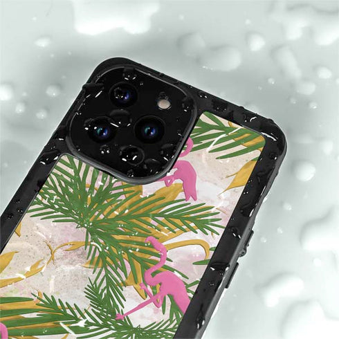 Flamingo Pattern iPhone 14 Pro Max Waterproof Case