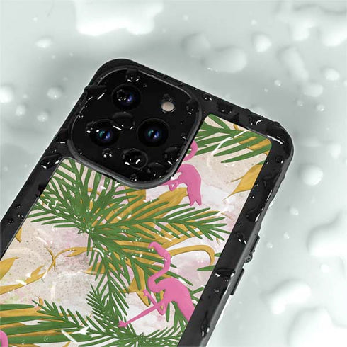 Flamingo Pattern iPhone 14 Pro Waterproof Case
