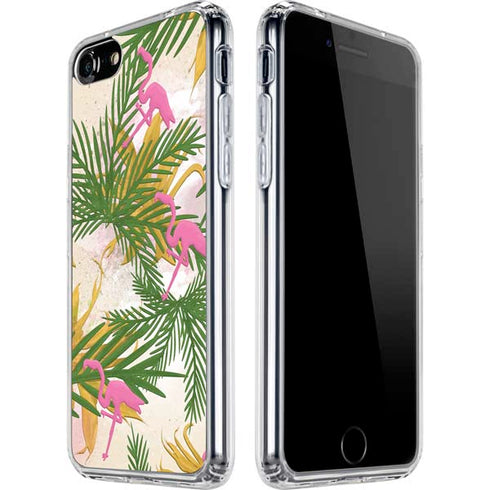 Flamingo Pattern iPhone SE (2nd & 3rd Gen) Clear Case