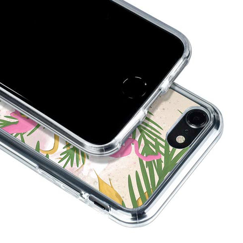 Flamingo Pattern iPhone SE (2nd & 3rd Gen) Clear Case