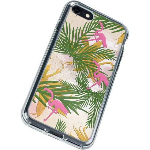 Flamingo Pattern iPhone SE (2nd & 3rd Gen) Clear Case