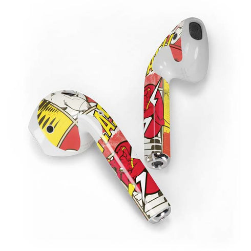 DC Comics The Flash Vintage Action Pose Pattern Apple AirPods Skin