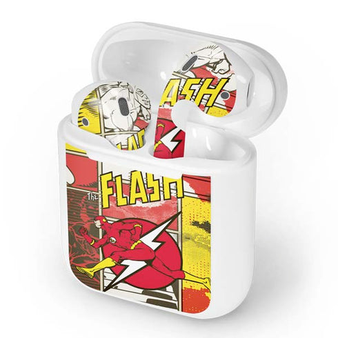 DC Comics The Flash Vintage Action Pose Pattern Apple AirPods Skin