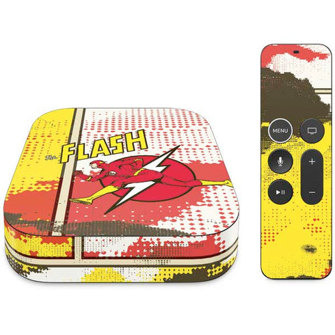 DC Comics The Flash Vintage Action Pose Pattern Apple TV Skin