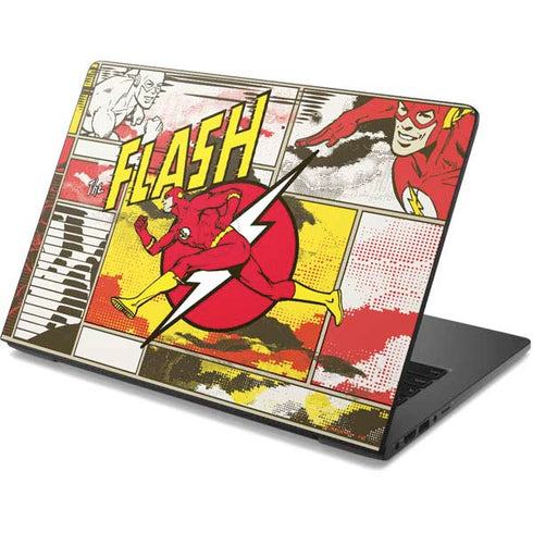 DC Comics The Flash Vintage Action Pose Pattern Dell Chromebook Skin