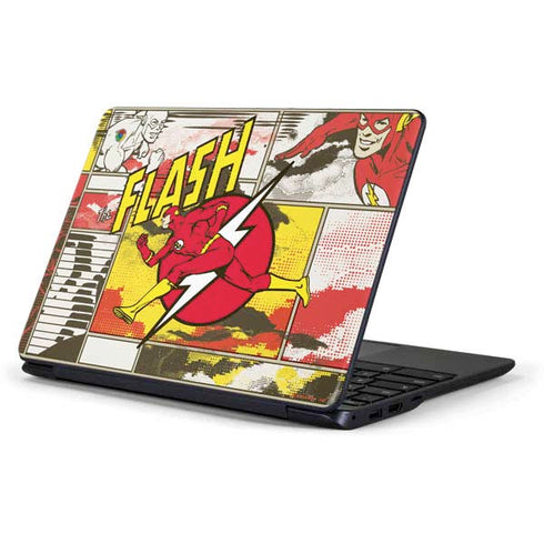 DC Comics The Flash Vintage Action Pose Pattern Samsung Chromebook Skin