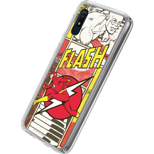 DC Comics The Flash Vintage Action Pose Pattern Galaxy A10e Clear Case