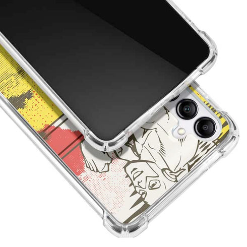 DC Comics The Flash Vintage Action Pose Pattern Galaxy A14 5G Clear Case
