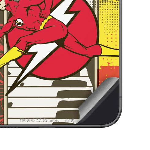 DC Comics The Flash Vintage Action Pose Pattern Galaxy A14 5G Skin