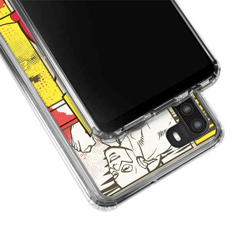 DC Comics The Flash Vintage Action Pose Pattern Galaxy A21 Clear Case
