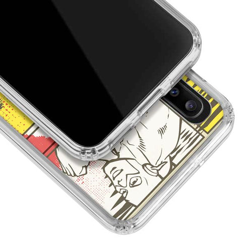 DC Comics The Flash Vintage Action Pose Pattern Galaxy A30 Clear Case