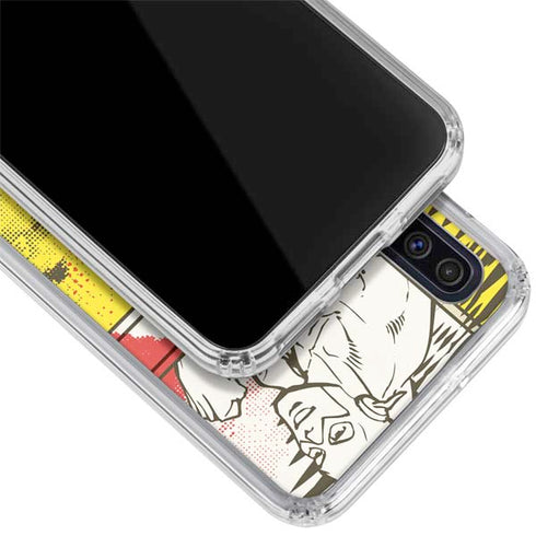 DC Comics The Flash Vintage Action Pose Pattern Galaxy A50 Clear Case