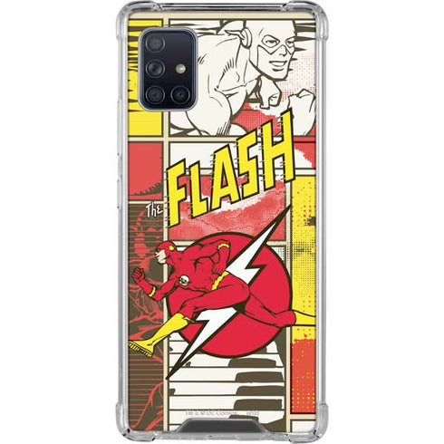 DC Comics The Flash Vintage Action Pose Pattern Galaxy A51 5G Clear Case