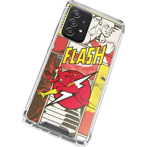 DC Comics The Flash Vintage Action Pose Pattern Galaxy A52 5G Clear Case