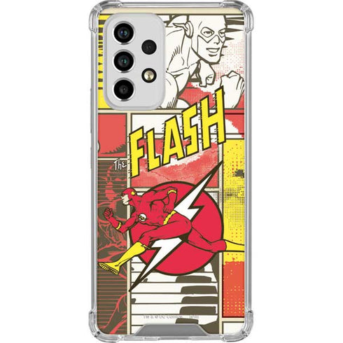 DC Comics The Flash Vintage Action Pose Pattern Galaxy A53 5G Clear Case