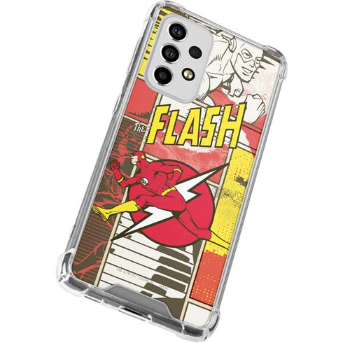 DC Comics The Flash Vintage Action Pose Pattern Galaxy A53 5G Clear Case