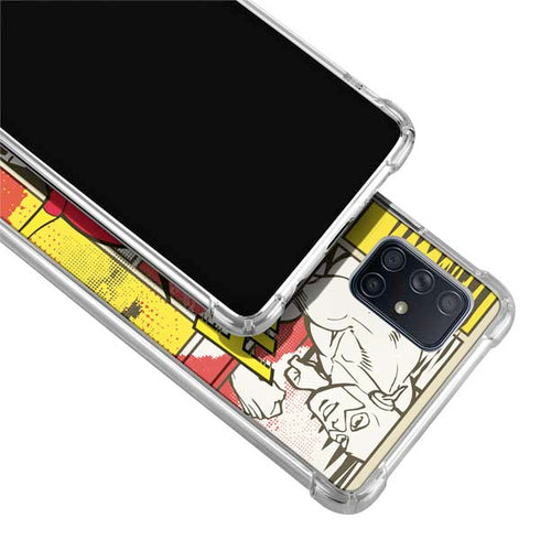 DC Comics The Flash Vintage Action Pose Pattern Galaxy A71 5G Clear Case