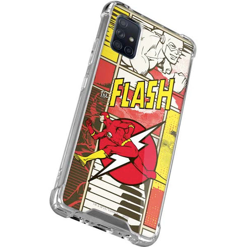 DC Comics The Flash Vintage Action Pose Pattern Galaxy A71 5G Clear Case