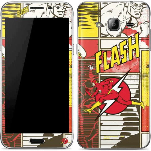 DC Comics The Flash Vintage Action Pose Pattern Galaxy J3 Skin