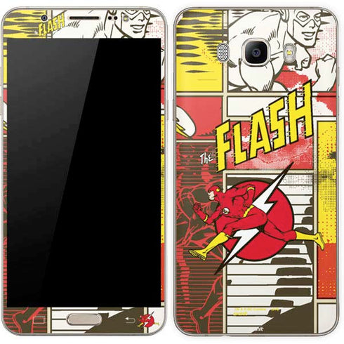 DC Comics The Flash Vintage Action Pose Pattern Galaxy J7 Skin