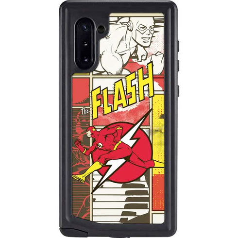 DC Comics The Flash Vintage Action Pose Pattern Galaxy Note 10 Waterproof Case