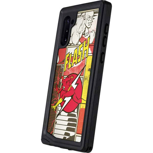 DC Comics The Flash Vintage Action Pose Pattern Galaxy Note 10 Waterproof Case