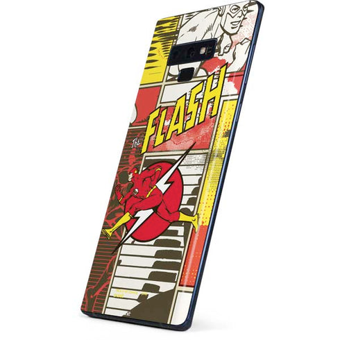 DC Comics The Flash Vintage Action Pose Pattern Galaxy Note 9 Skin