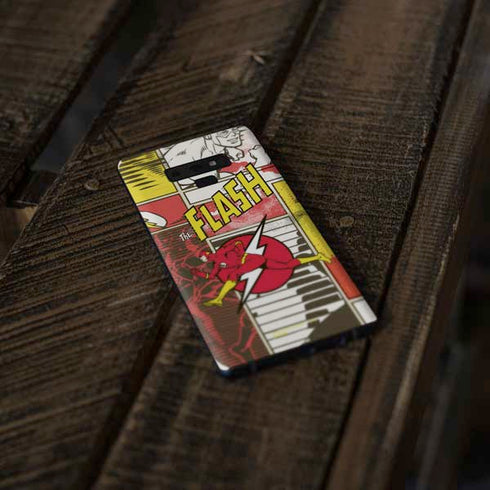 DC Comics The Flash Vintage Action Pose Pattern Galaxy Note 9 Skin