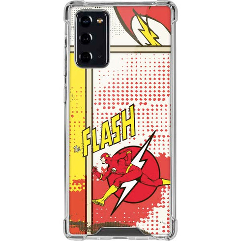 DC Comics The Flash Vintage Action Pose Pattern Galaxy Note20 5G Clear Case