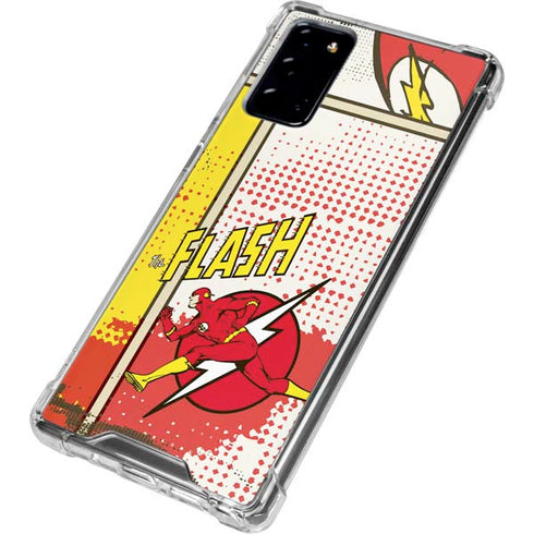 DC Comics The Flash Vintage Action Pose Pattern Galaxy Note20 5G Clear Case