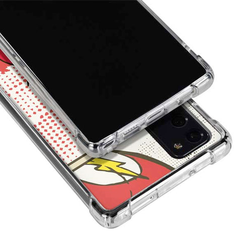 DC Comics The Flash Vintage Action Pose Pattern Galaxy Note20 5G Clear Case
